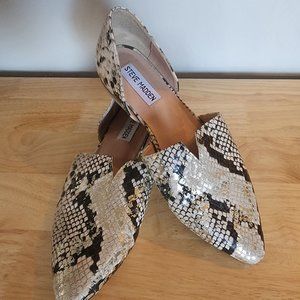 Women's Steve Madden Talent d'Orsay Reptile Print Snake Skin Flats Size 7.5